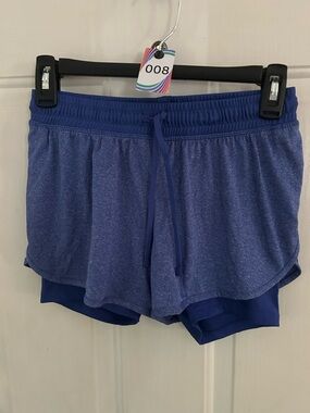 Champion Women's Royal Blue Layered Athletic Shorts with Drawstring
